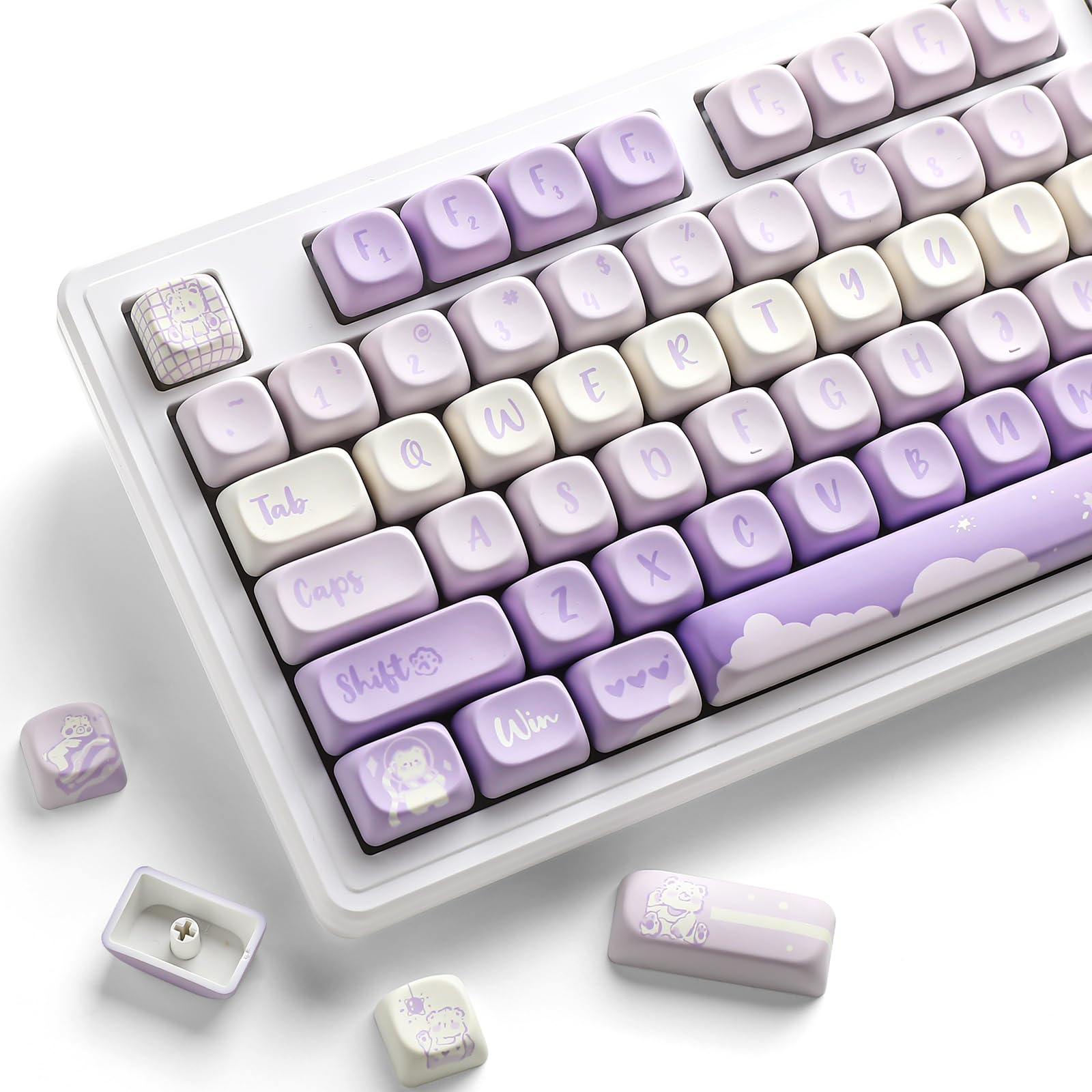 MMSC ♡ Amazon.com: YUNZII 132 Keys MOA Keycaps, Dye-Sublimation PBT